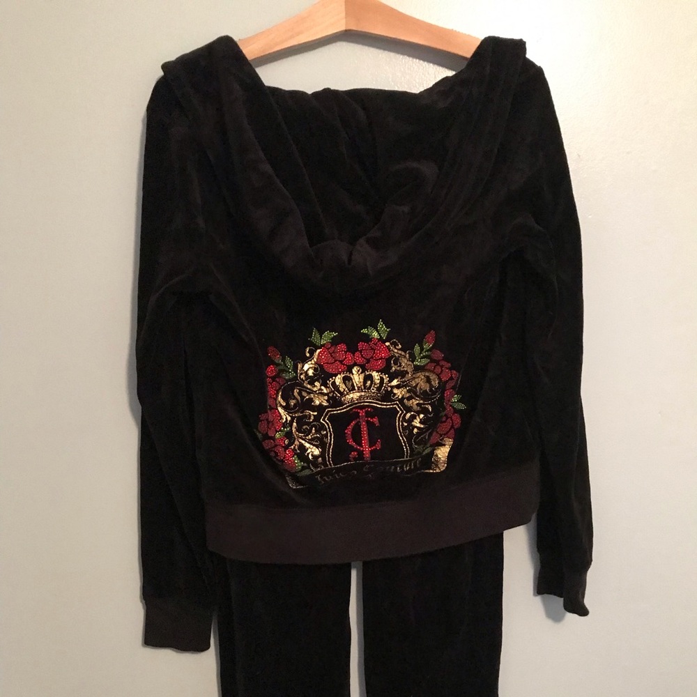 Black Velour Juicy Couture Track Suit